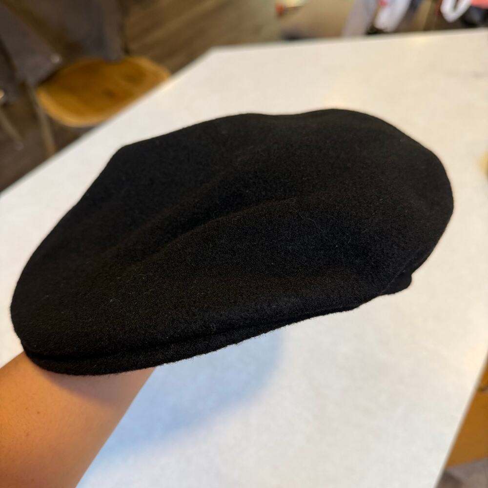 Kangol Wool 504 Flat Cap Black Ivy Newsboy Hat Size XL